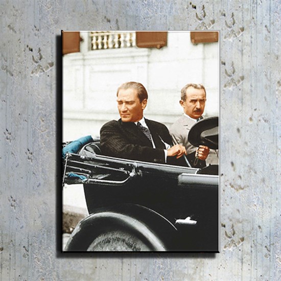 Atatürk ve İsmet İnönü Halkı Selamlarken Kanvas Tablo TBL1220TBL1220a