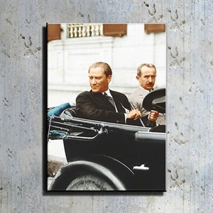 Atatürk ve İsmet İnönü Halkı Selamlarken Kanvas Tablo TBL1220